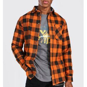 Boohooman Long Sleeve Regular Fit Check Shirt